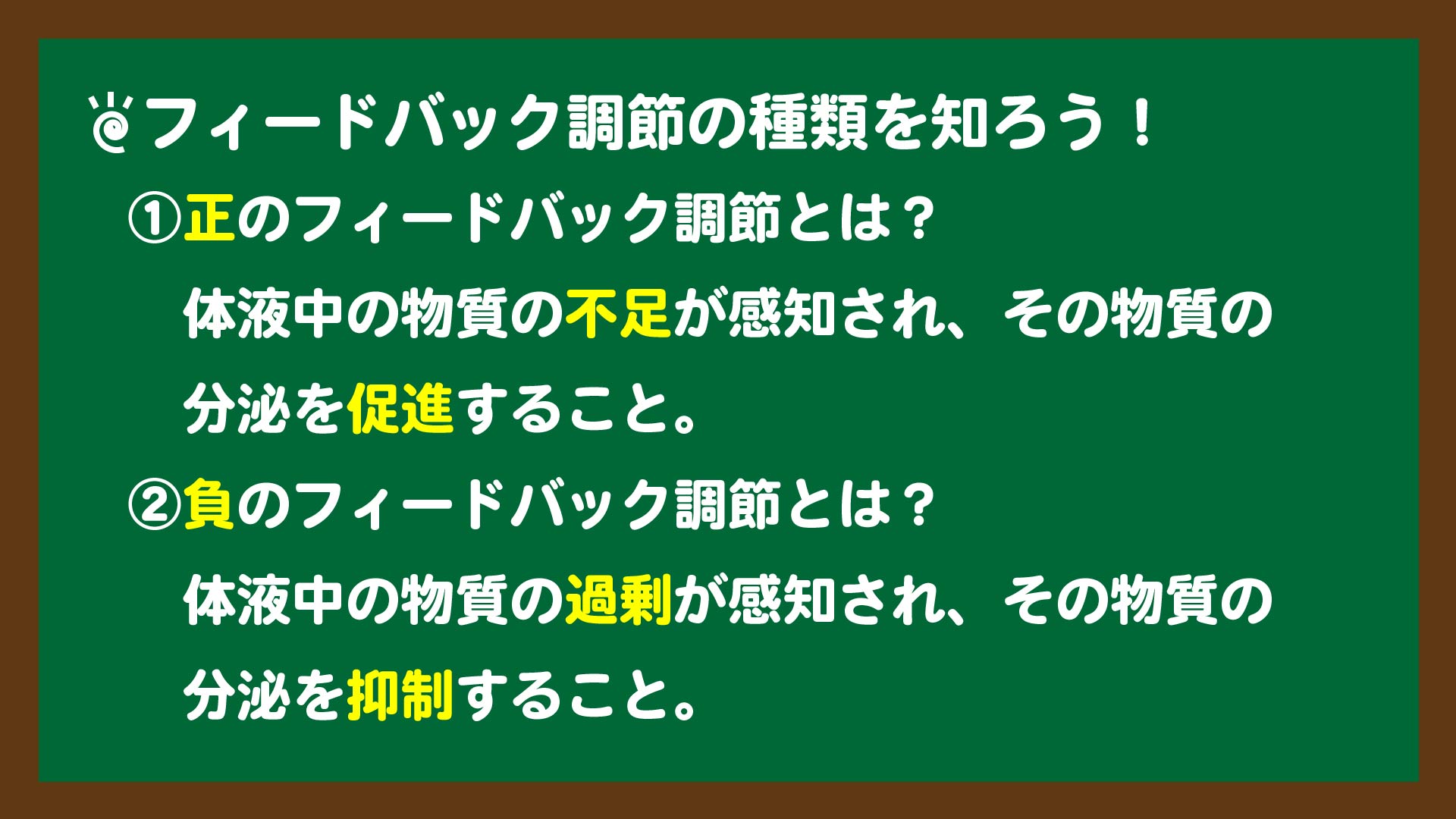スライド3:正のフィードバック調節と負のフィードバック調節の違い