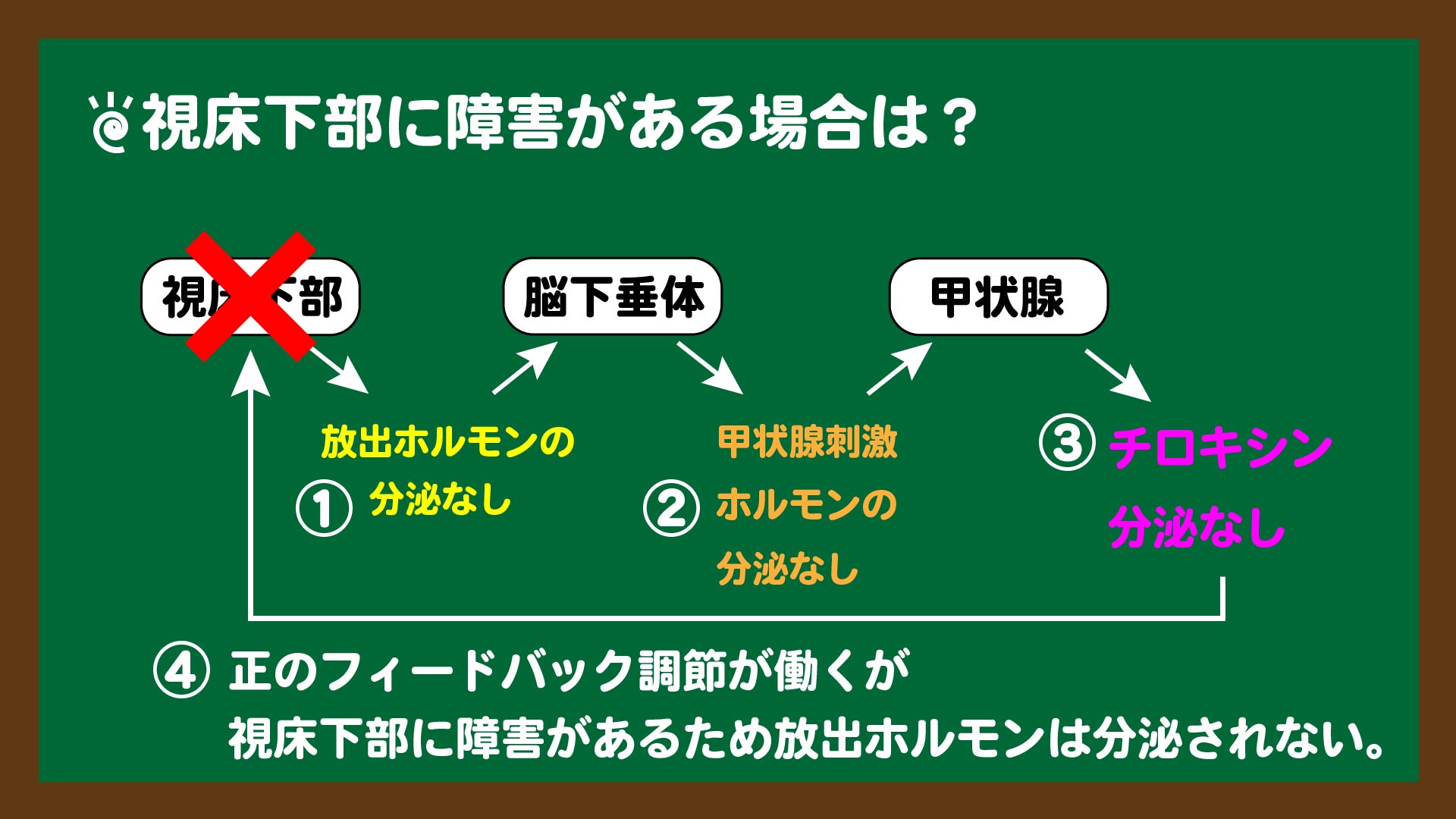 スライド11:視床下部に障害がある場合のホルモン調節